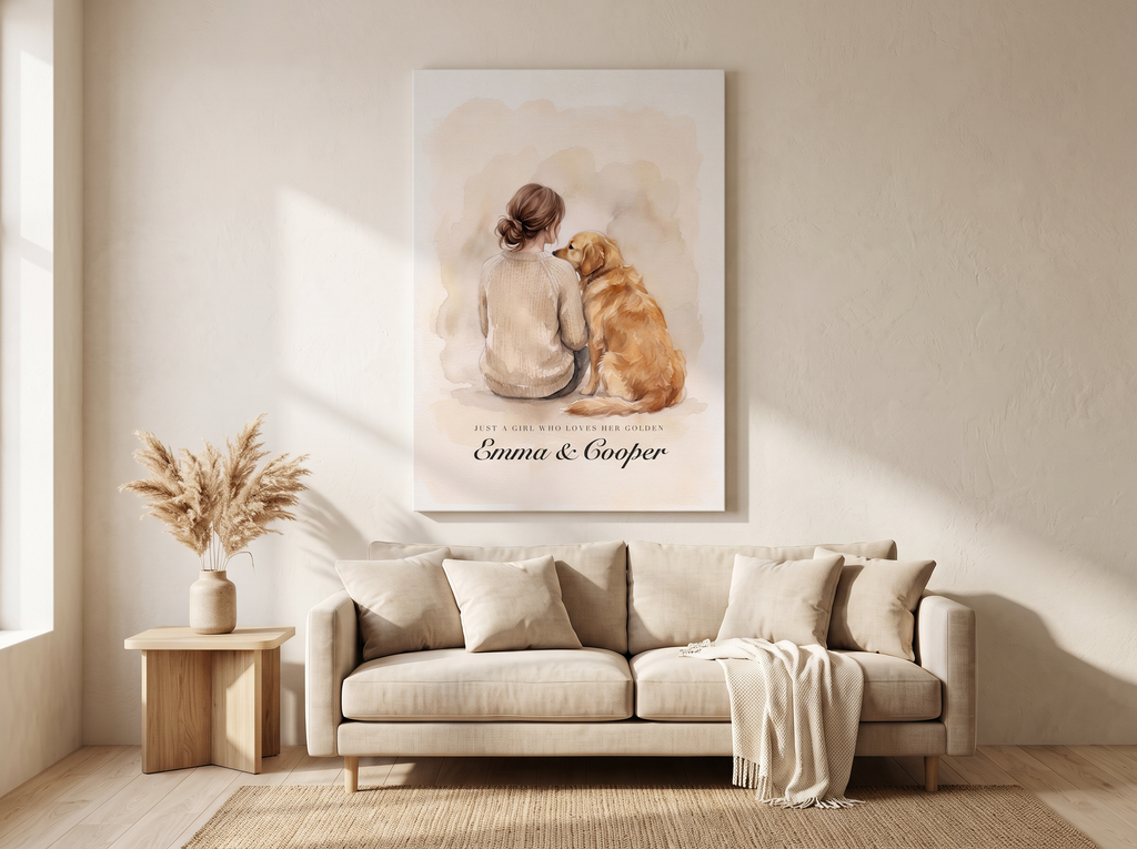 Personalized Golden Retriever Dog Mom Canvas