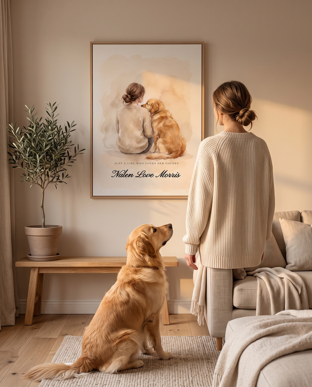 Personalized Golden Retriever Dog Mom Canvas