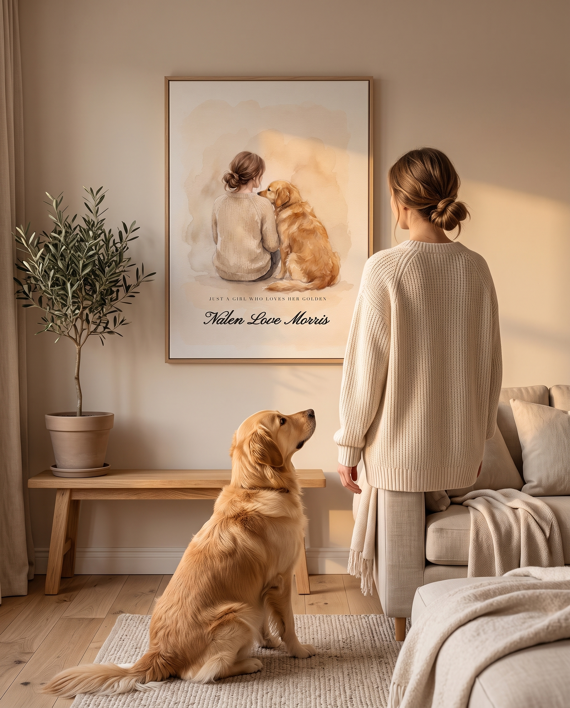 Personalized Golden Retriever Dog Mom Canvas