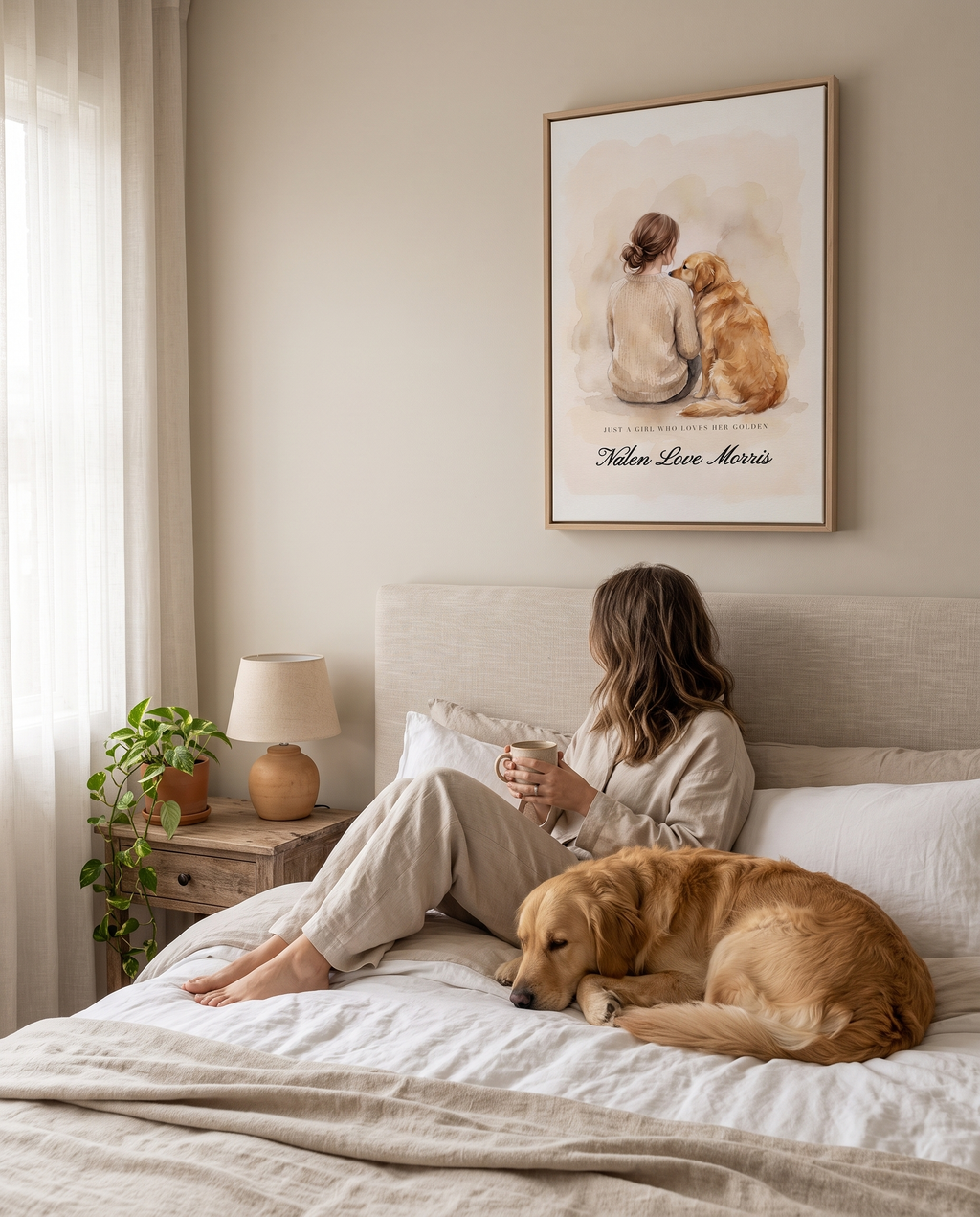 Personalized Golden Retriever Dog Mom Canvas