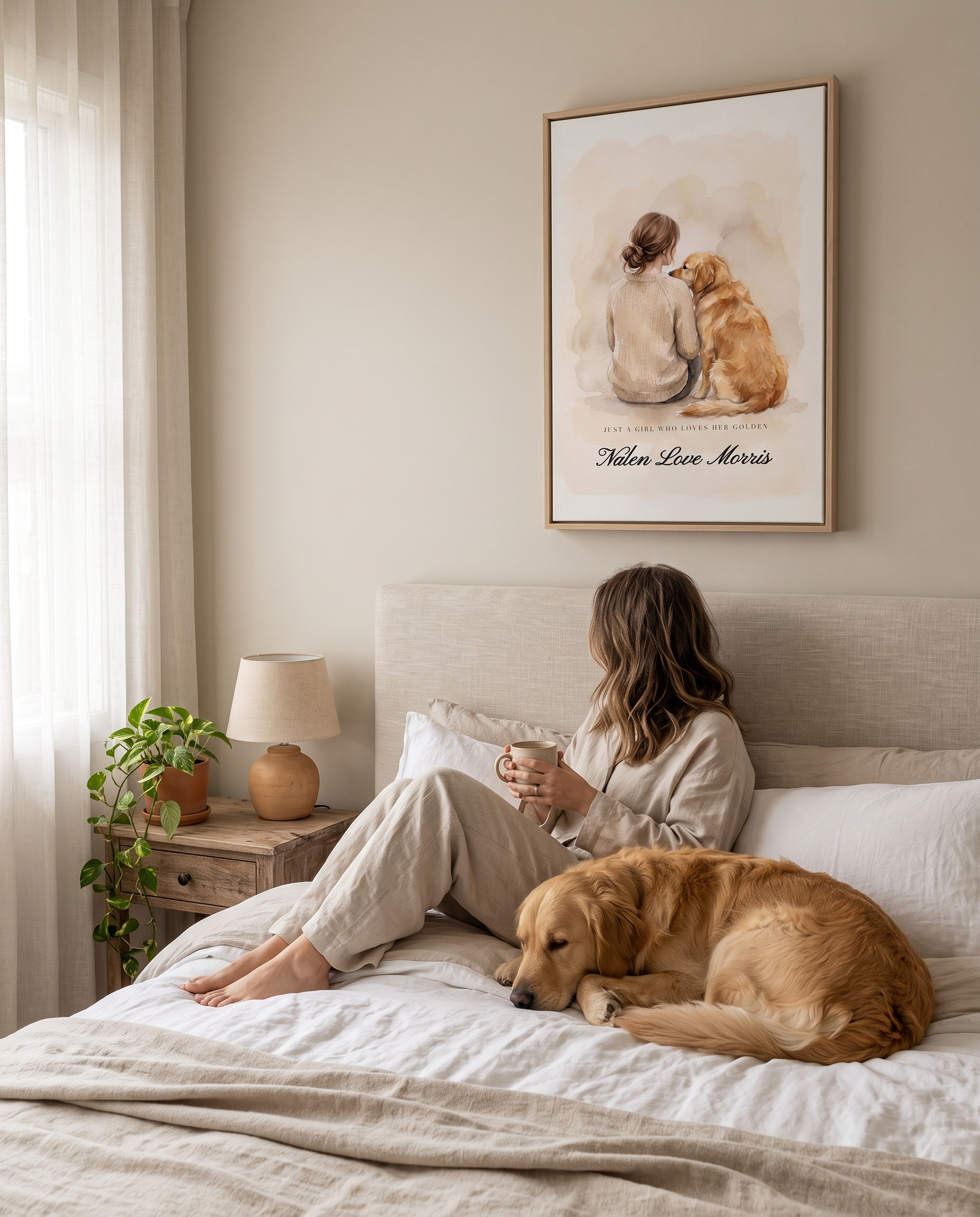 Personalized Golden Retriever Dog Mom Canvas